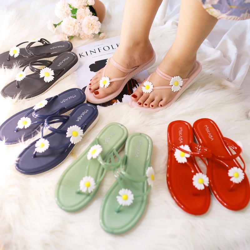 Sandal Tali Bunga Daisy Import Mokaya 016