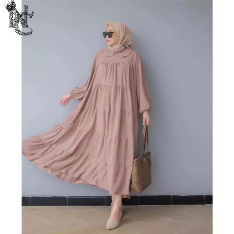 GAMIS SUSUN ITY CREPE PREMIUM QUALITY SUPEROIST//SIZE S M L XL XXL//DRESS WANITA MUSLIMAH MODERN//FA