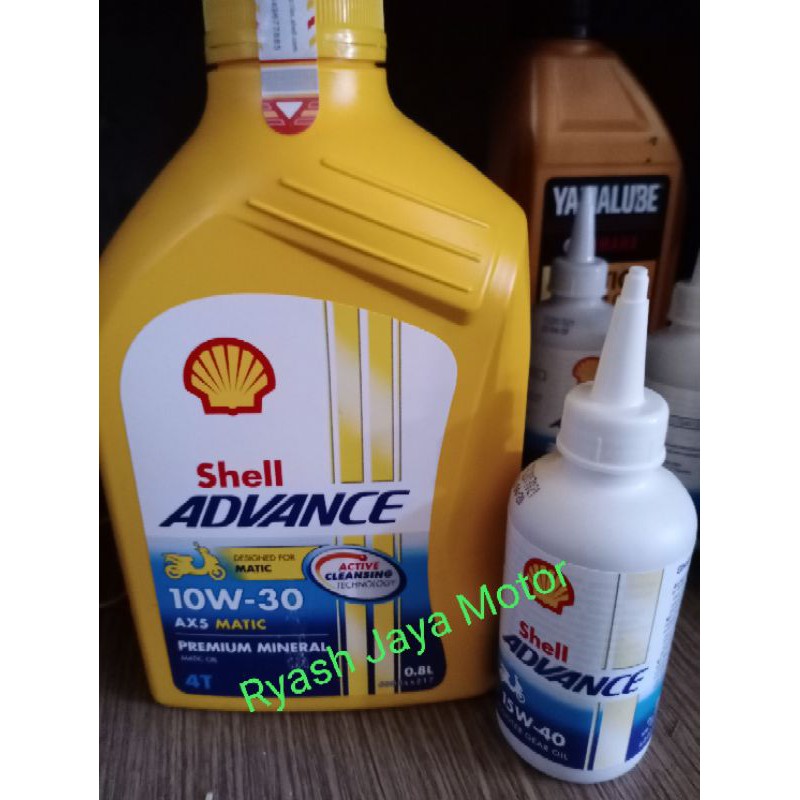 Paket oli Shell Ax5 matic 800ml + oli gardan Shell 120ml for beat/vario/mio J/Genio/scoopy/spacy