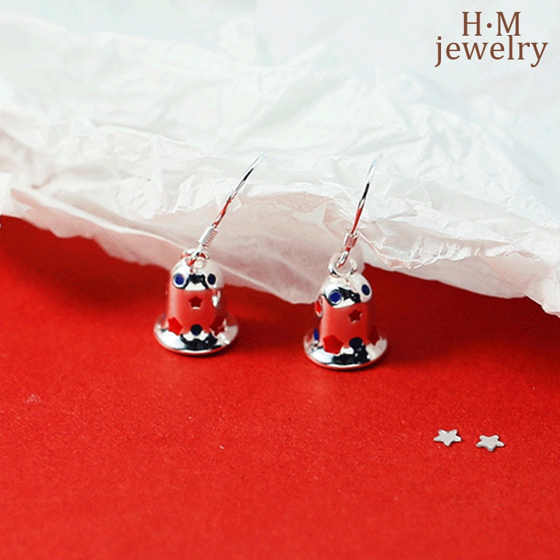 Anting Tusuk Sterling Silver 925 Model Lonceng Natal Untuk Wanita