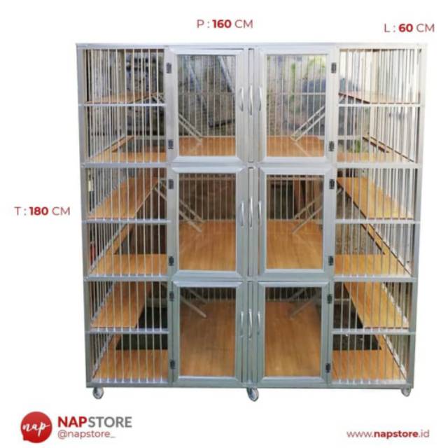PROMO Kandang Aluminium Alumunium 6 Kamar Kucing Anjing dan Hewan Lainnya - NAP STORE