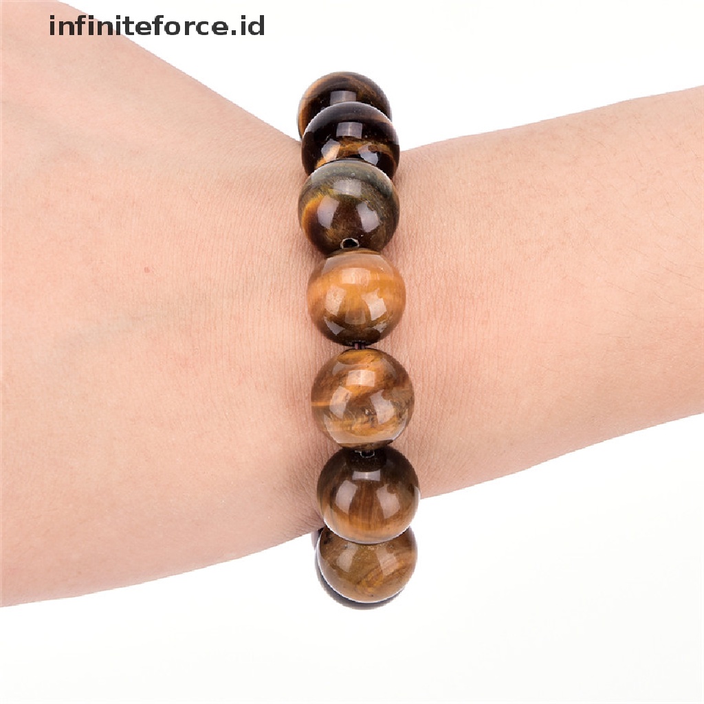 (Infiniteforce.Id) Gelang Manik Batu Tiger Eye Alami Untuk Pria / Wanita