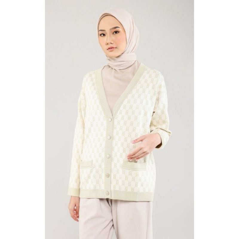 THE SIGNATURE MONOGRAM CARDIGAN TURKISH DELIGHT BENANG JARUM