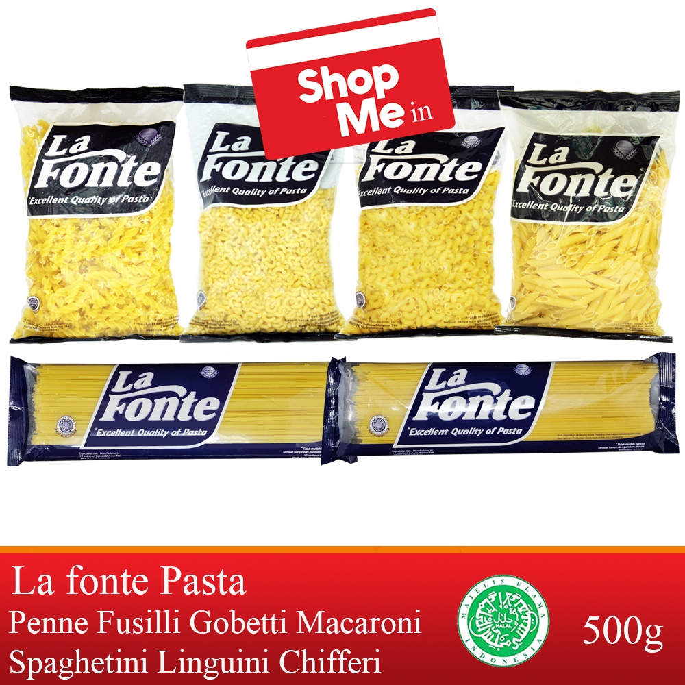 

Pasta La Fonte 500gr Series Macaroni Fusilli Chiferi Penne Linguine Spaghettini