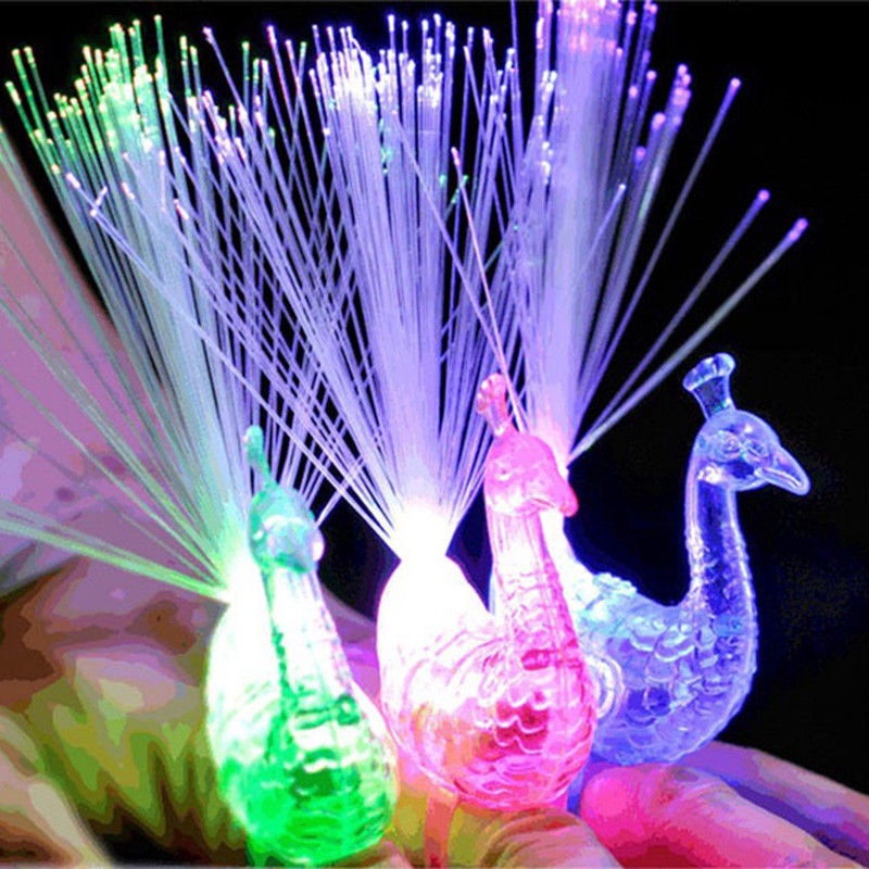 Lampu LED Warna-Warni Bentuk Merak Untuk Dekorasi Kamar Anak