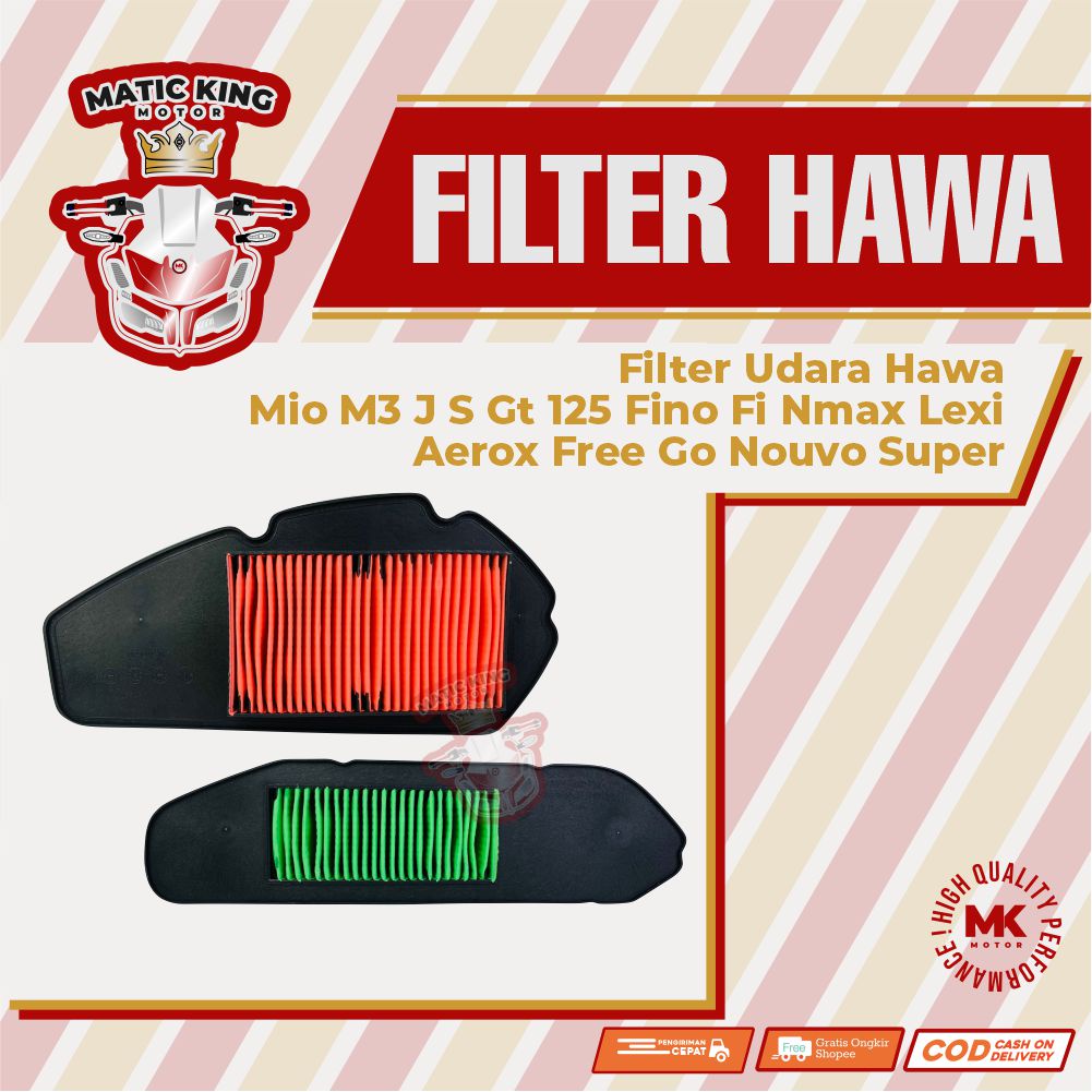 Filter Udara Hawa Mio M3 J S GT 125  Fino Fi Nmax Lexi Aerox Free Go Nouvo Super