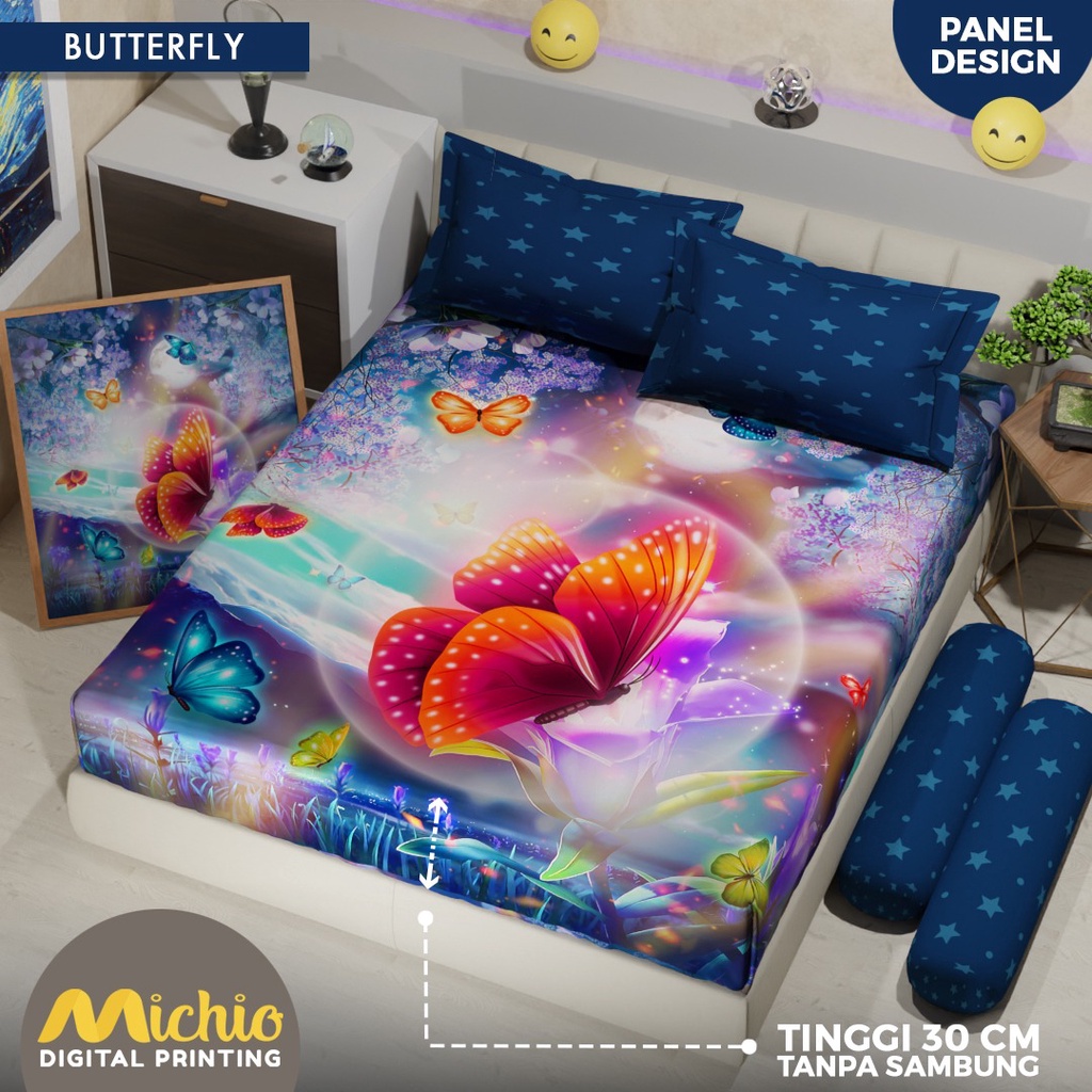 SPREI BUTTERFLY KUPU MICHIO 180X200X30, 160X200X30, 120X200X30