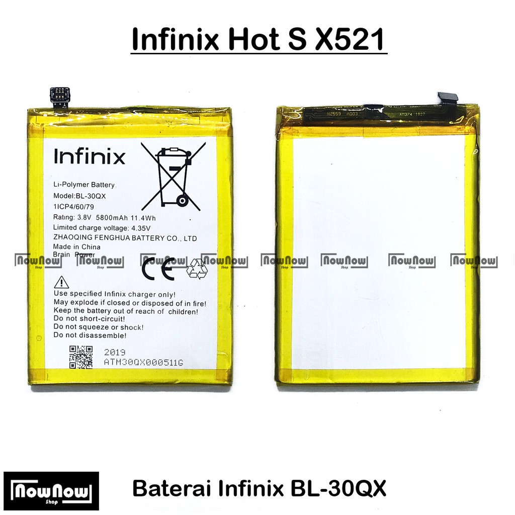 Baterai Infinix Hot S X521 BL-30QX Original Batre Batrai Battery HP BL30QX