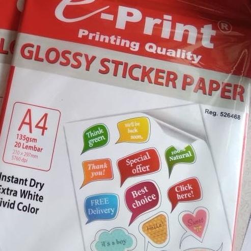 

☏ kertas sticker glossy A4 eprint 1 pack ☺