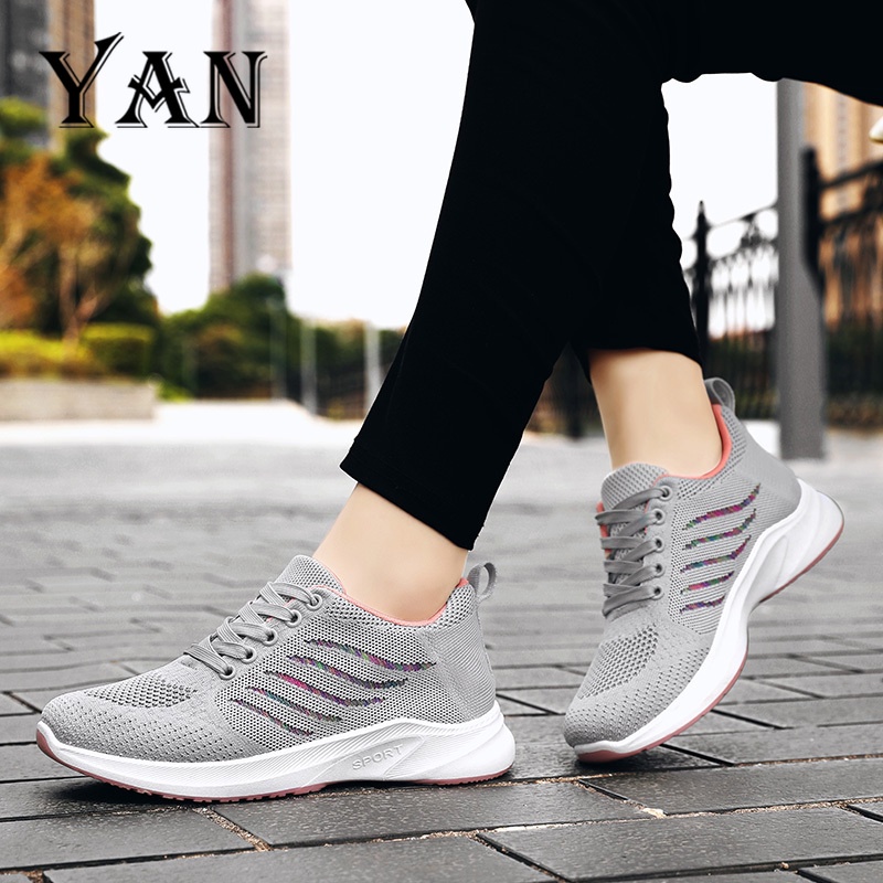 YAN Sepatu Sneakers Wanita Sepatu Olahraga Wanita Bernapas