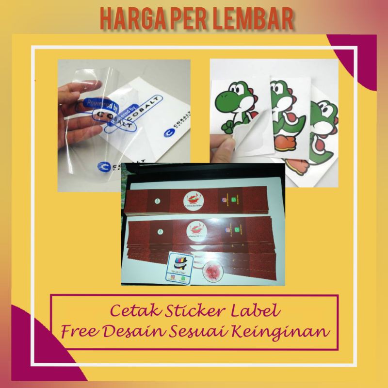 

Jasa Desain/Cetak Sticker Label Chromo/Transparan/Vinyl Harga Per Lembar