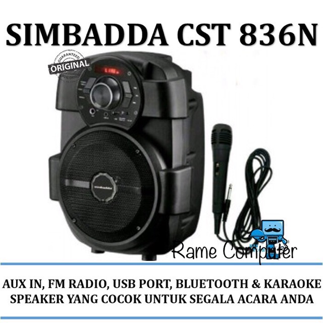 SPEAKER SIMBADDA CST836 RADIO, BLUETOOTH, USB, MIC 18W