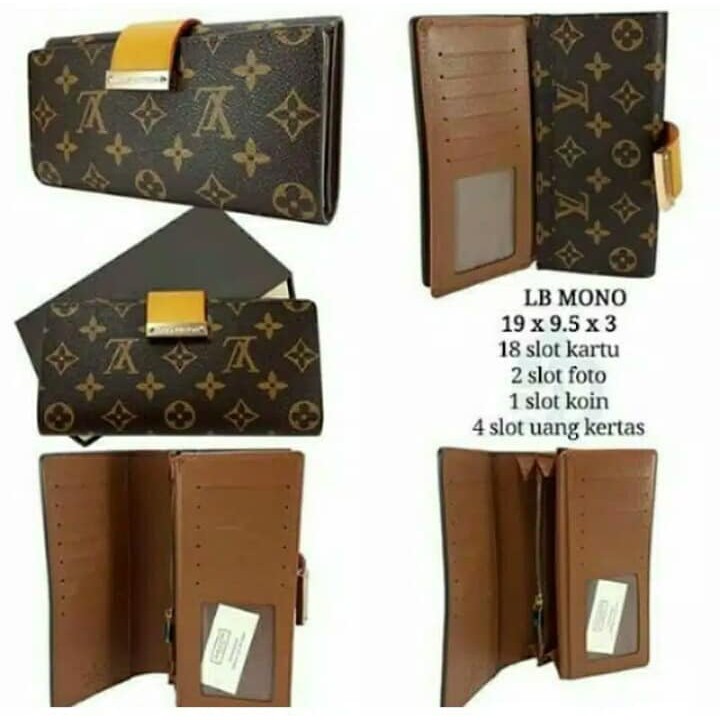 Dompet lv lipat wanita import model lidah kunci