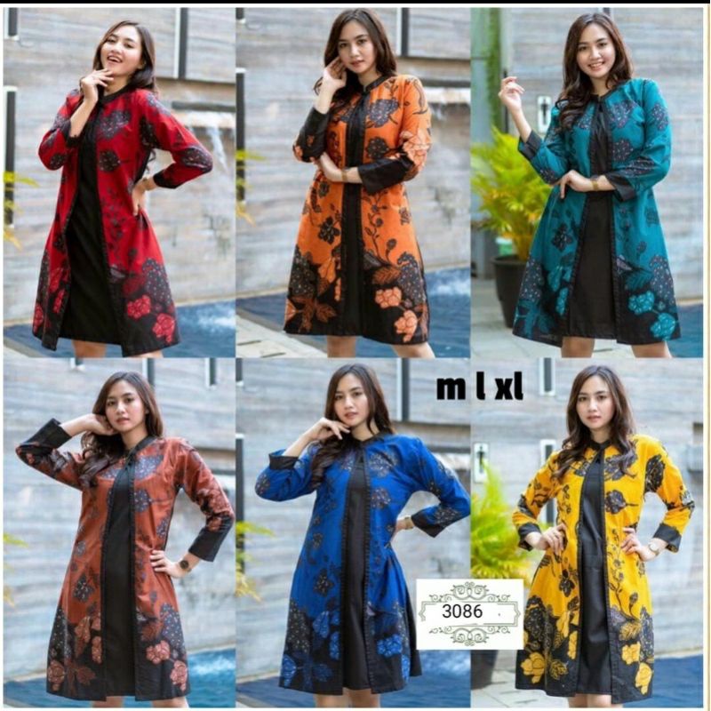 tunik cardi bunga anggur