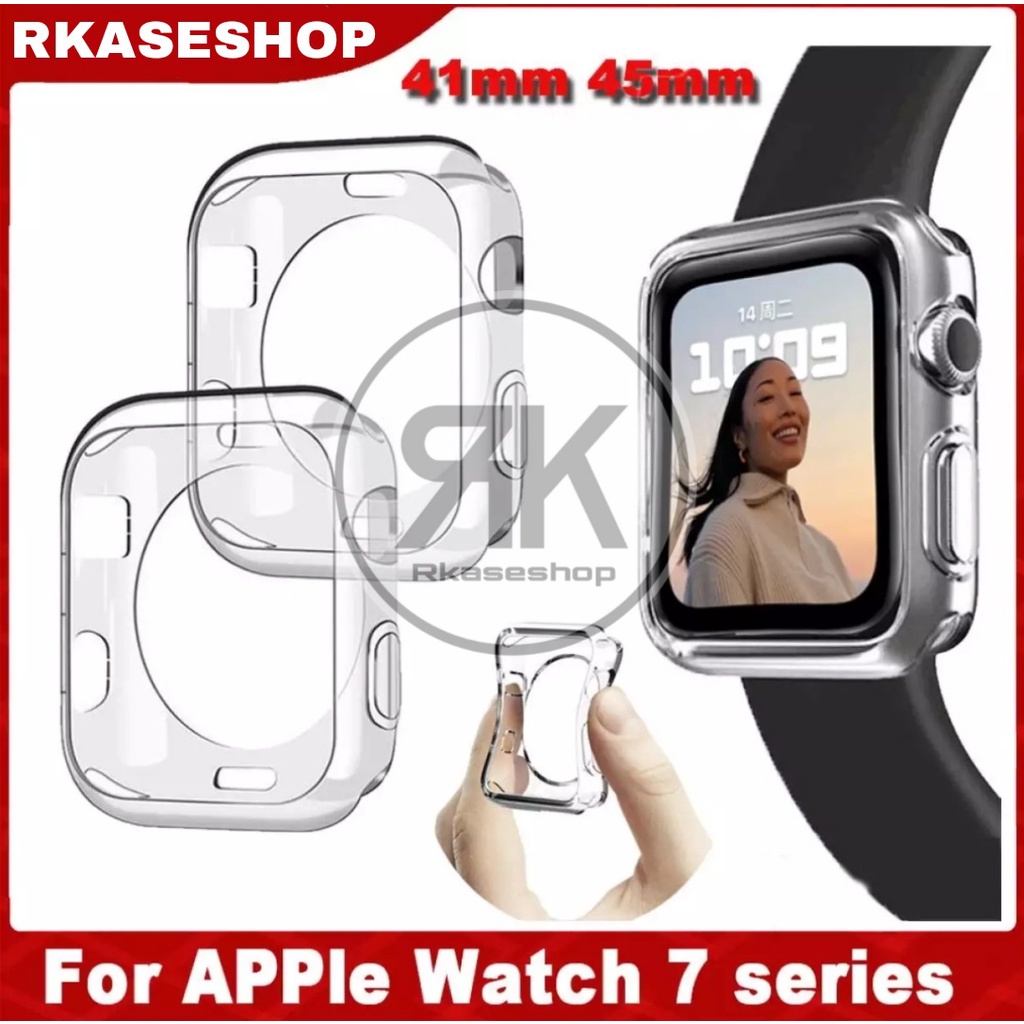 Ultra thin TPU BUMPER CLEAR Apple watch 40mm 44mm 42mm 38mm 41mm 45mm series 1 2 3 4 5 6 7 8 Se Apple watch ULTRA case casing cover transparan