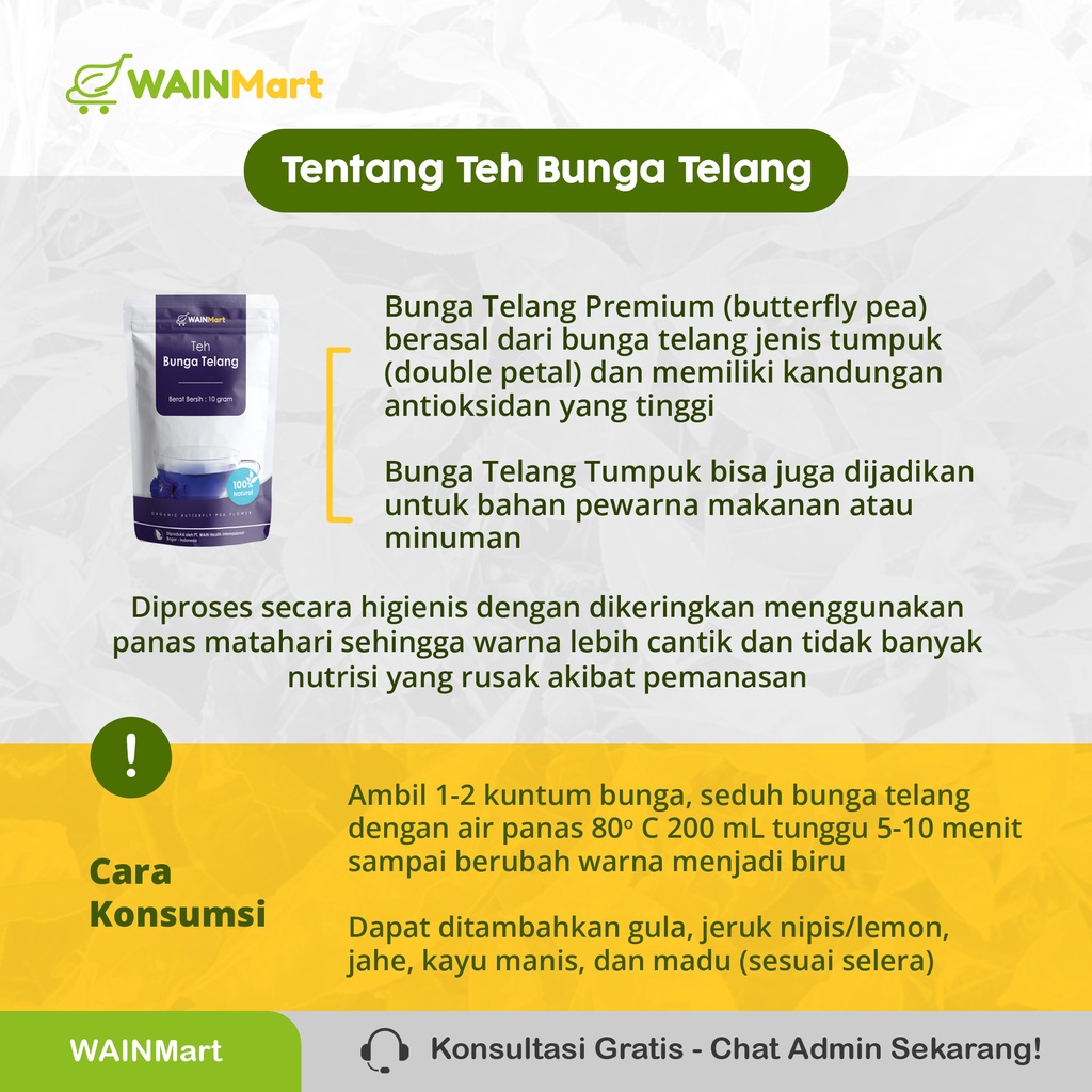 Bunga Telang TUMPUK PREMIUM 10gram Bunga Telang Tumpuk Pewarna Alami Herbal Organik dan Sehat