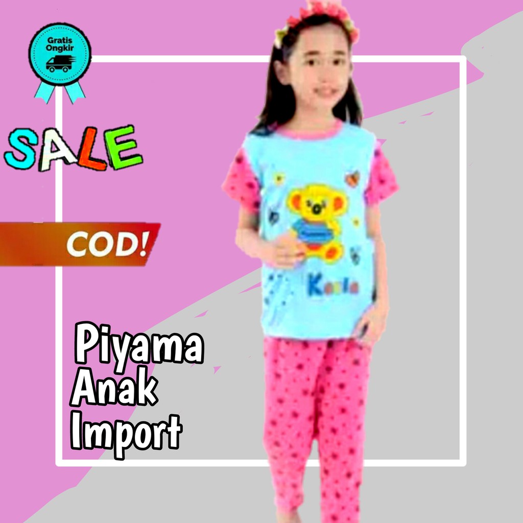 piyama anak perempuan baju tidur anak perempuan setelan piyama anak cewek baju tidur anak cewek KE73