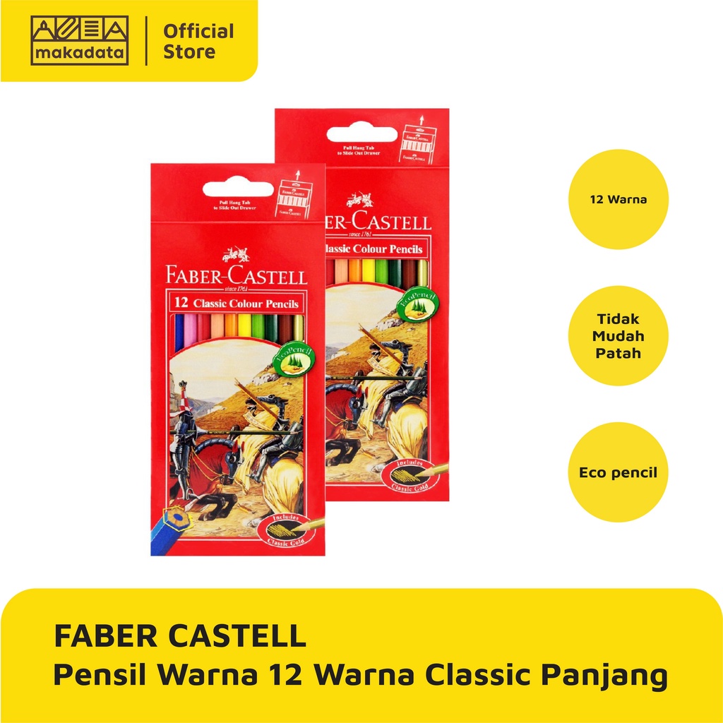 

COLOUR PENCIL / PENSIL WARNA FABER CASTELL 12 WARNA CLASSIC PANJANG MURAH