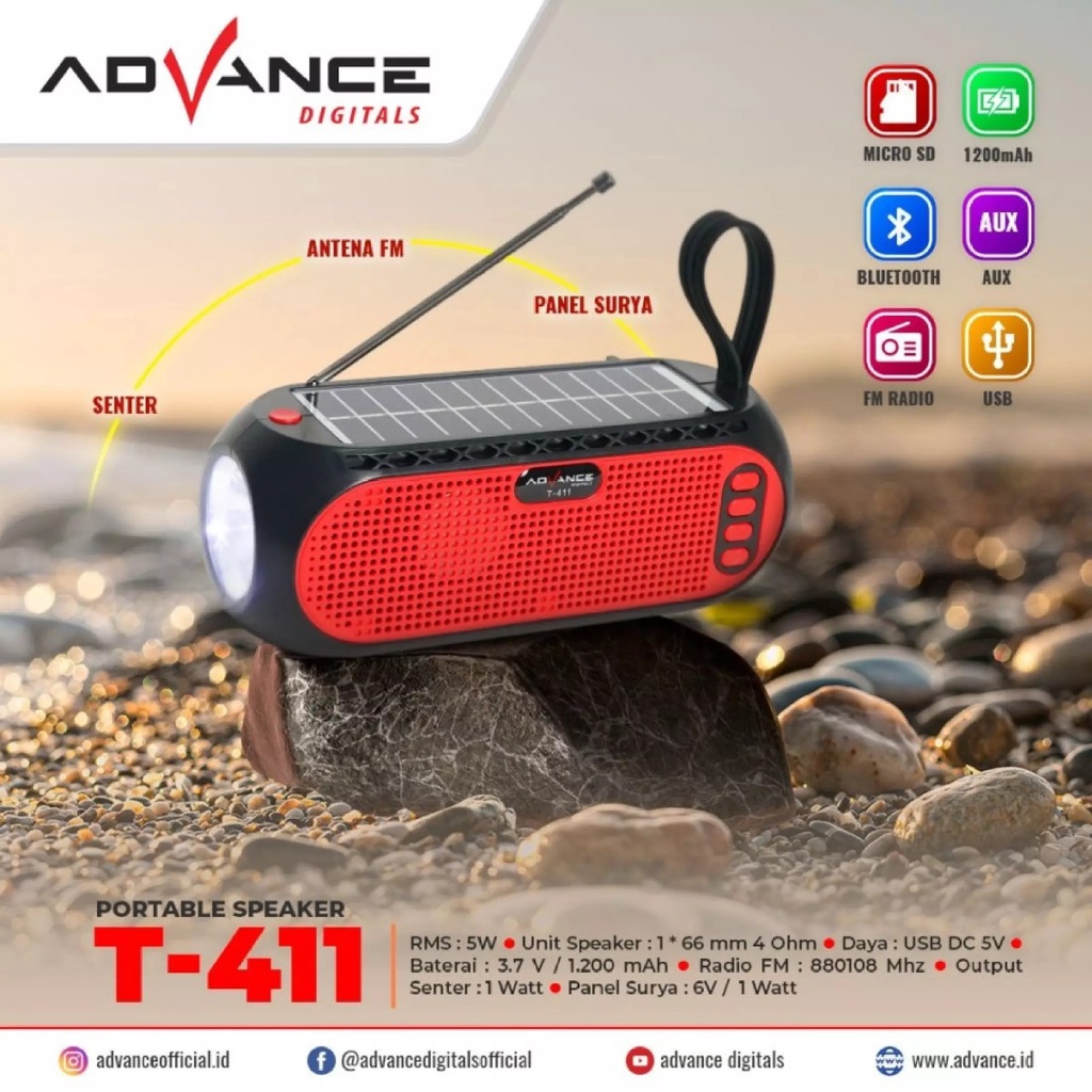 Speaker Advance T 411 / Speaker bluetooth music box advance t 411