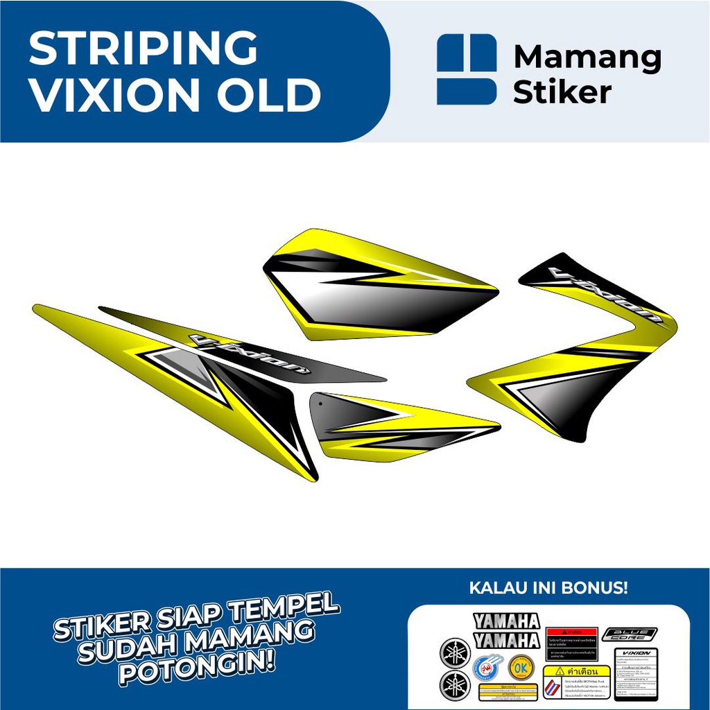 STIKER VIXION OLD VARIASI 19 ROBOT FULL BODY/STRIPING YAMAHA VIXION LAMA RACING/STICKER GRAFIS LIS B