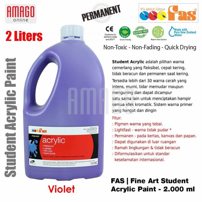 FAS - STUDENT ACRYLIC PAINT - 2 LITER - VIOLET