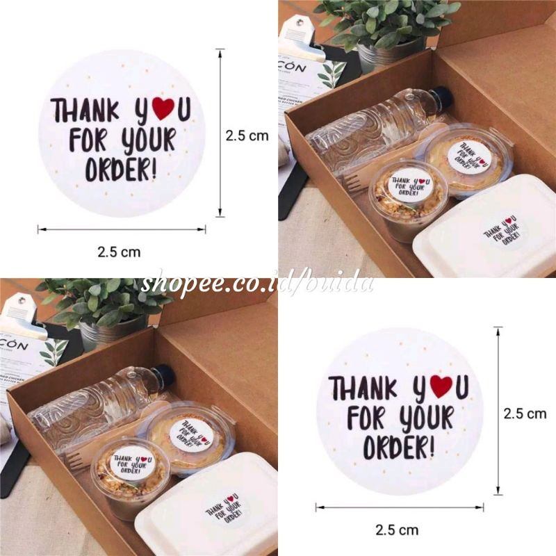 

1 roll 500pcs Sticker Thank You For Your Order Segel Label Kemasan Packaging Sealer Box Kantong Plastik Bag Amplop Stiker dekorasi dus box amplop paperbag terima kasih atas orderannya