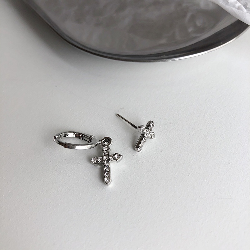 Asymmetric Cross Earrings Accessories Simple Temperament Retro