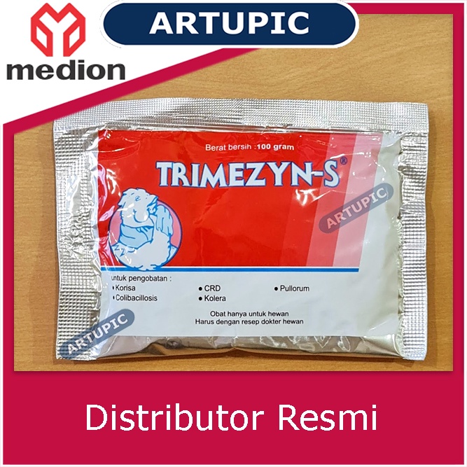 TRIMEZYN-S 100 gram Obat unggas ayam korisa crd berak hijau kapur snot