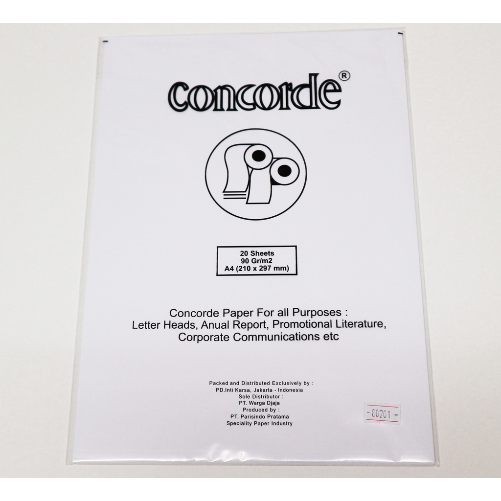 

Kertas Concorde Ukuran A4 90Gr Isi 20 Lembar Warna Putih