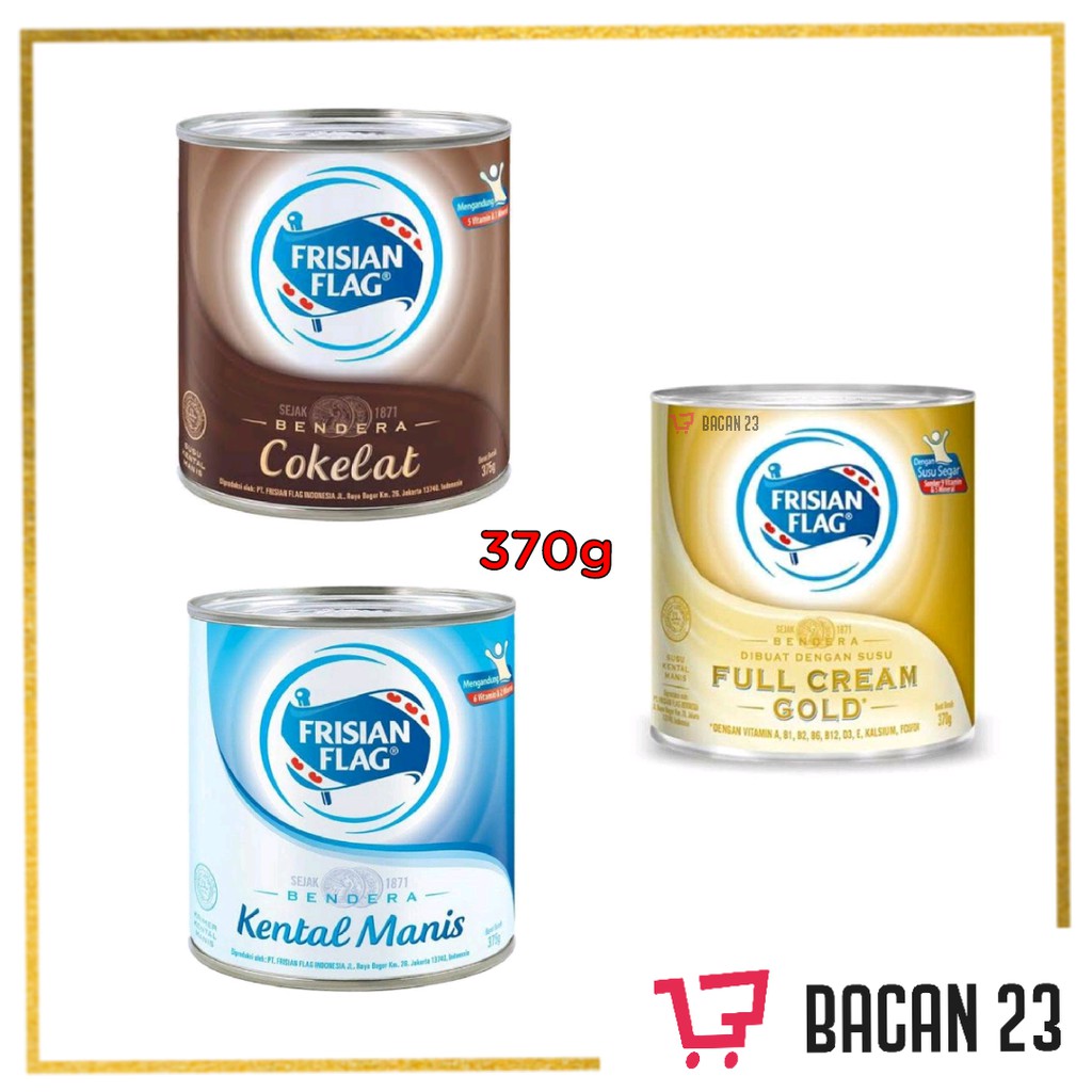 

Kental Manis Frisian Flag Putih (370gr) (Full Cream - Coklat) / Bacan 23 - Bacan23