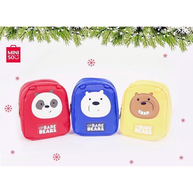 [Termurah] TAS RANSEL ANAK MINISO WE BARE BEARS BACKPACK PUNGGUNG GRIZZ ICE BEAR PANPAN