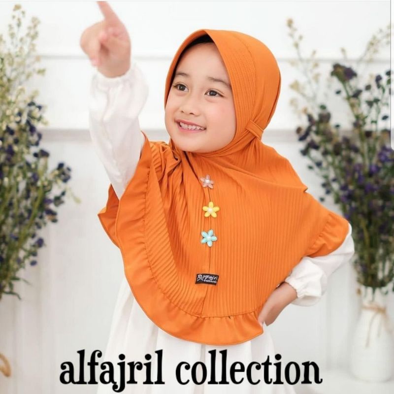 Jilbab Bergo Anak Plisket Jersey Ninis Ori Alfajril