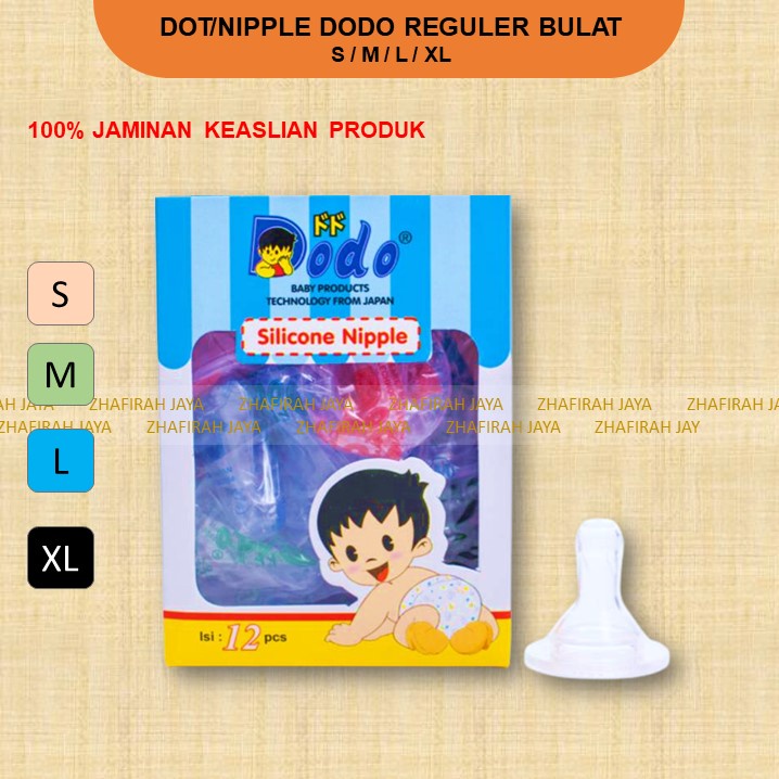DODO Pentil Dot BULAT Ukuran S M L XL Ecer DODO Nipple Bulat