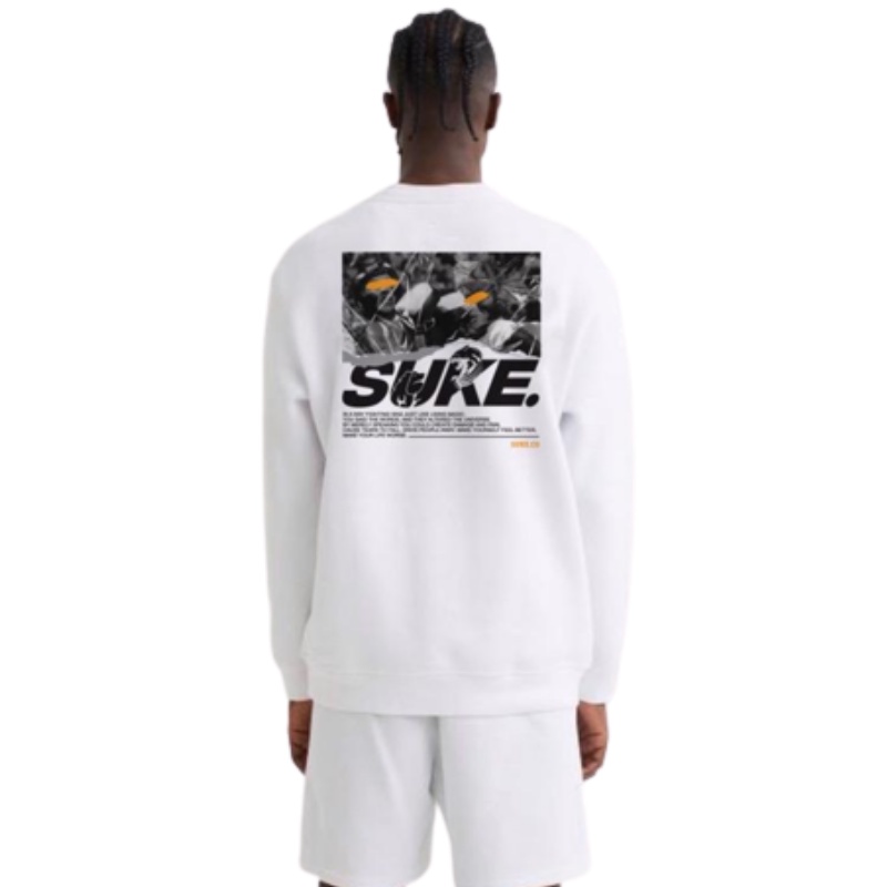 SUKE SWEATER CREWNECK PRIA RIPBALL MURAH | SWEATER SUKE WHITE TERLARIS | SUKE