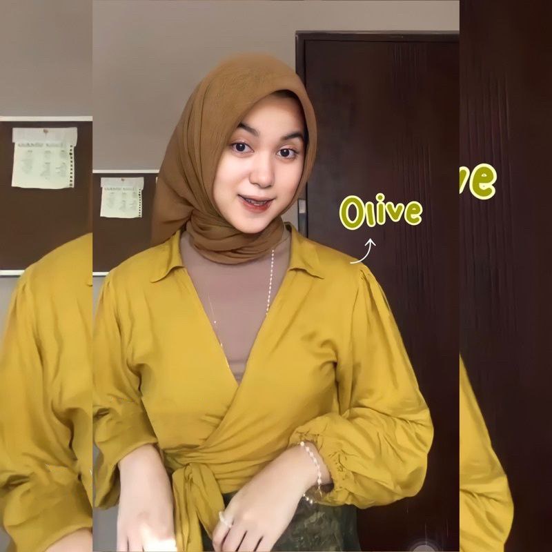 BEFAST - ZEC OOTD Wanita Blouse AKIA / Angelie Wrap Top / Blouse Terbaru / Atasan Blouse Wanita / Blouse Leher V / Fashion Wanita Remaja Terbaru / Blouse Lengan Balon Panjang / Trendy / OOTD Kekiniaan Remaja Wanita