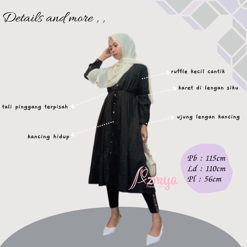 Clarissa Alice MidiDress Bahan Katun Twill Import