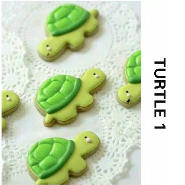 

IHANALICIOUS Butter Cookies Tema TURTLE Kura kura (kukis hias karakter) kue kering icing royal