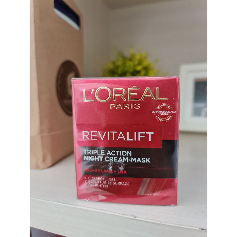 L'OREAL Paris Revitalift Triple Action Night Cream Mask ukuran 50 ml