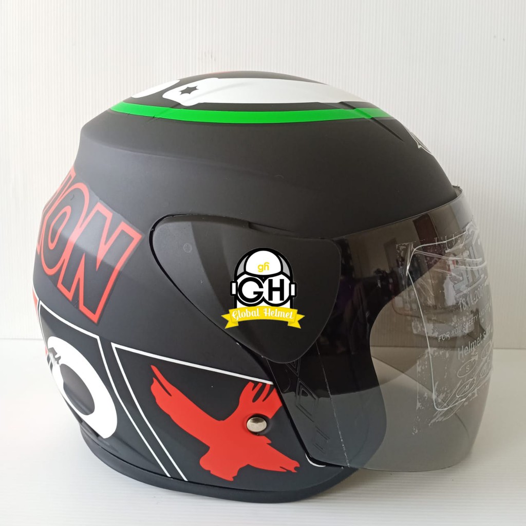 HELM EVOLUTION OUTSIDE BLACK DOFF HALF FACE MODEL GM EVO