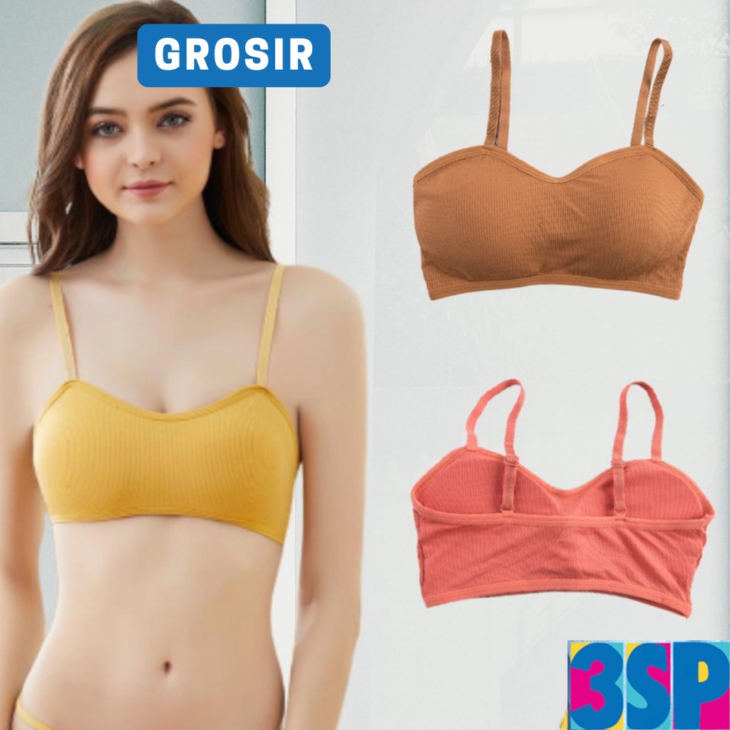 3SP | UWR11 Pakaian Dalam Bra Tidur Remaja Wanita Tanpa Kawat Bahan Halus Bra Sexy Korean Fashion