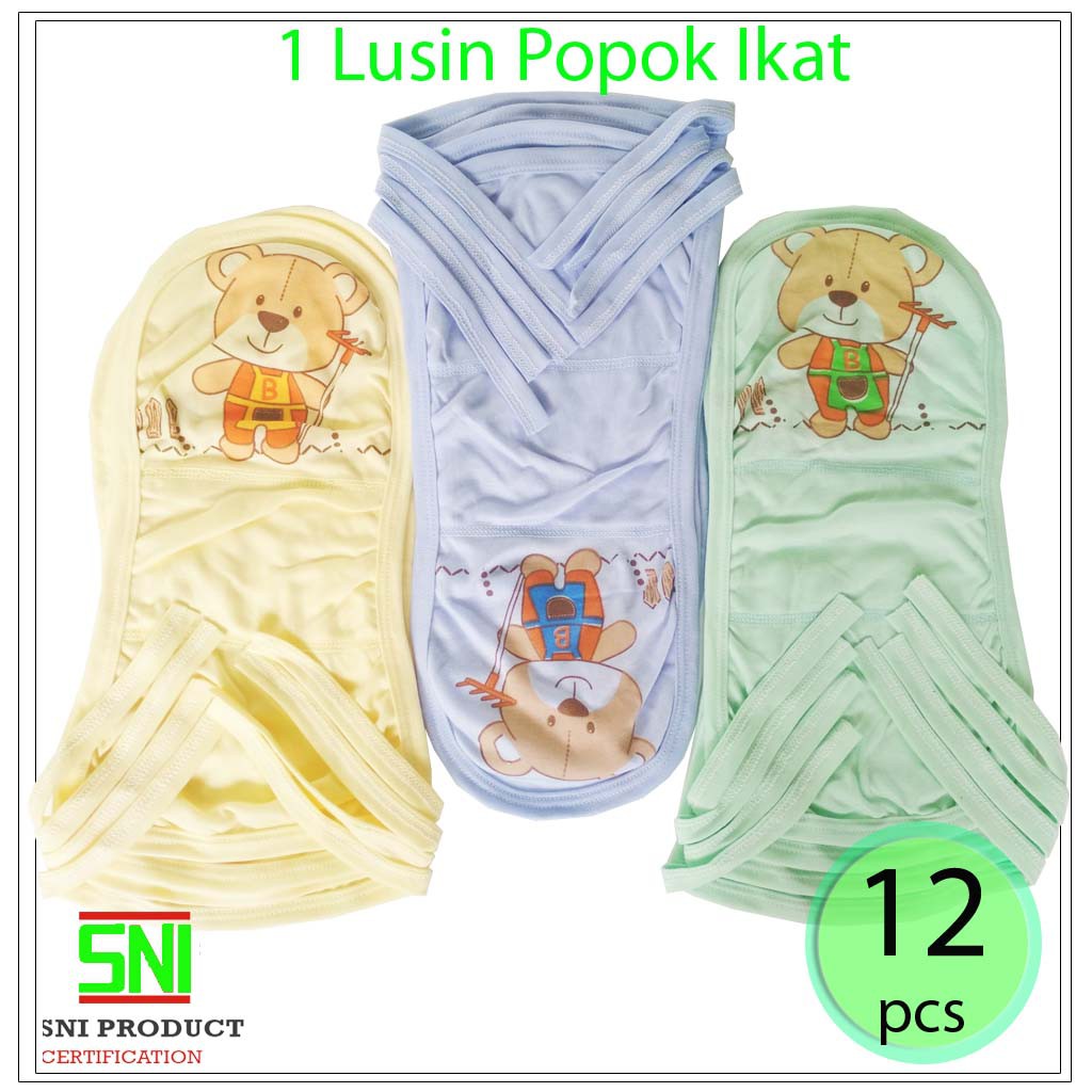 1 lusin Popok Ikat Tali Katun Tebal Bayi Polos Perlengkapan Bayi Baru Lahir Newborn SQ