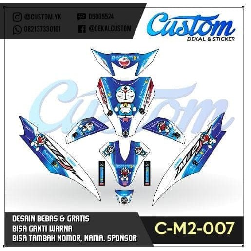 Dekal Stiker Motor Mio J Decal Sticker Doraemon Mio J Biru