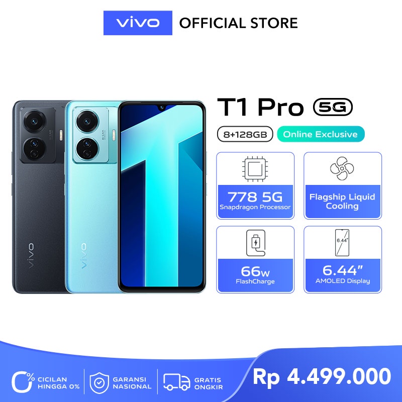 Jual Online Exclusive Vivo T1 Pro 5g 8128 Snapdragon 778g 5g 66w Flashcharge Amoled 4900