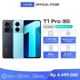 [ONLINE EXCLUSIVE] vivo T1 Pro 5G (8/128) - Snapdragon 778G 5G, 66W FlashCharge, Amoled 90hz, Flagship Liquid Cooling, 8GB+4GB Extended RAM