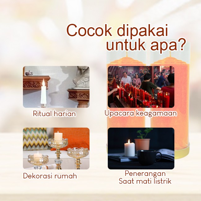 Lilin Lotus Orange Serbaguna Pilar 1Kati Sepasang