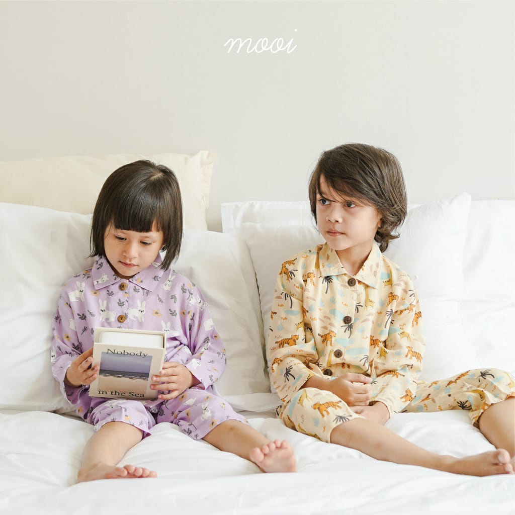 MOOI Long &amp; Short COLLAR SET Setelan Baju Pendek/ Baju Panjang Piyama