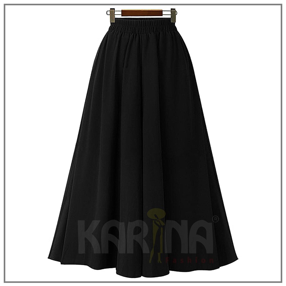 Rok Wolfis Wolvis LEBAR Skirt BEST SELLER Polos Panjang (Produsen Rok Wolfis Baloteli Amunzen Satin)