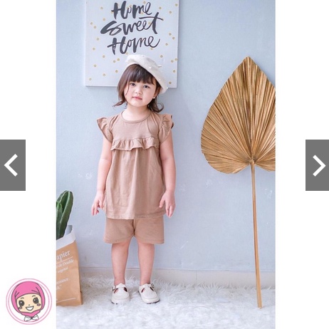 Setelan Playset Kaos Anak 1-5Tahun Terlaris | Set Ruffle Anak Perempuan