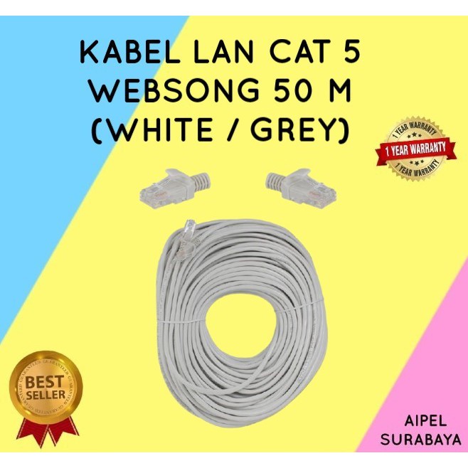 KL5W50 | KABEL LAN CAT 5 WEBSONG 50 M ORIGINAL (WHITE / GREY)