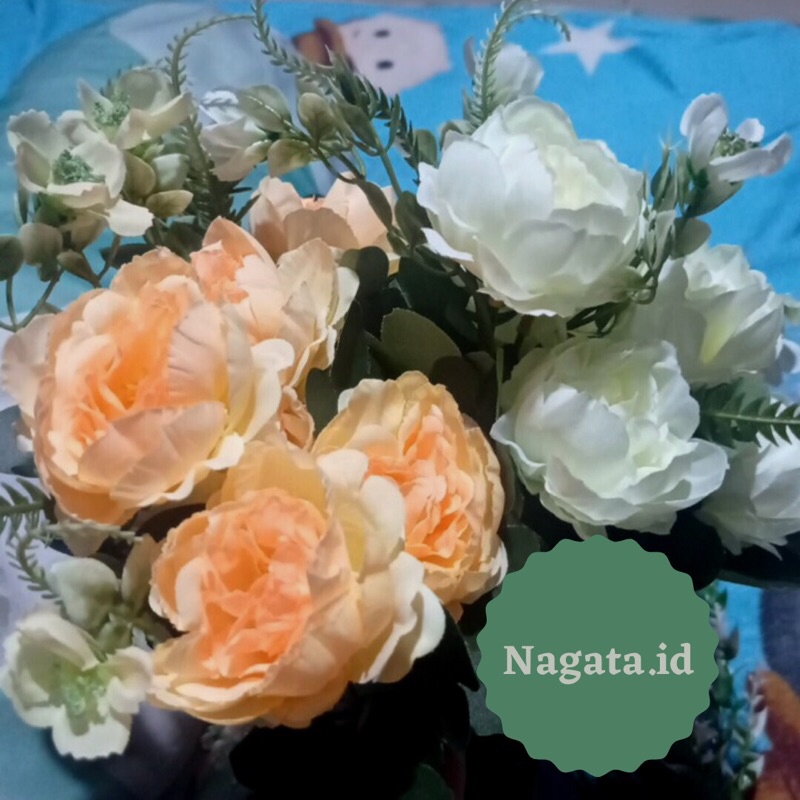 NAGATA Super Peony Artificial Flower Bunga Mawar Peony Bunga Hias Dekorasi Backdrop Seserahan Buket 